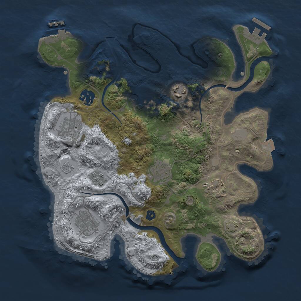 Rust Map: Procedural Map, Size: 3000, Seed: 11342, 13 Monuments