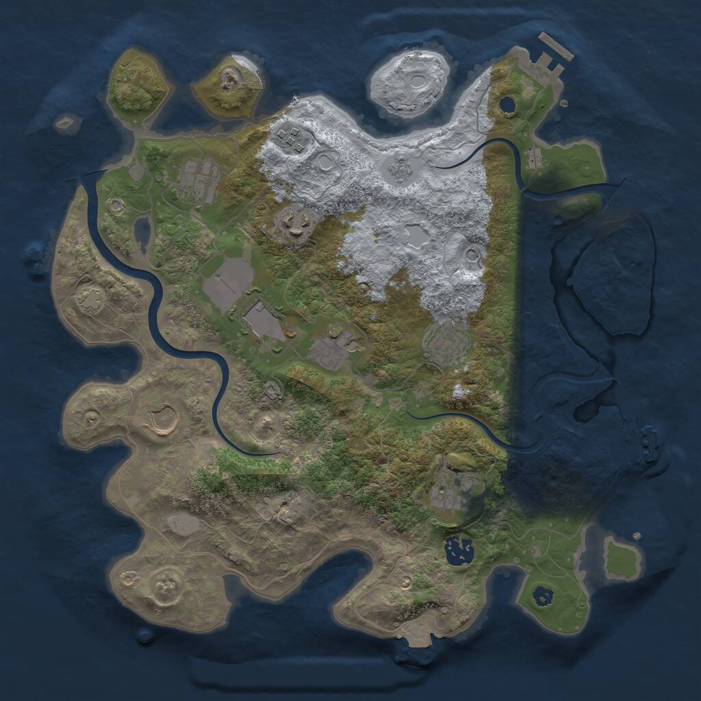 Rust Map: Procedural Map, Size: 3500, Seed: 669507942, 15 Monuments