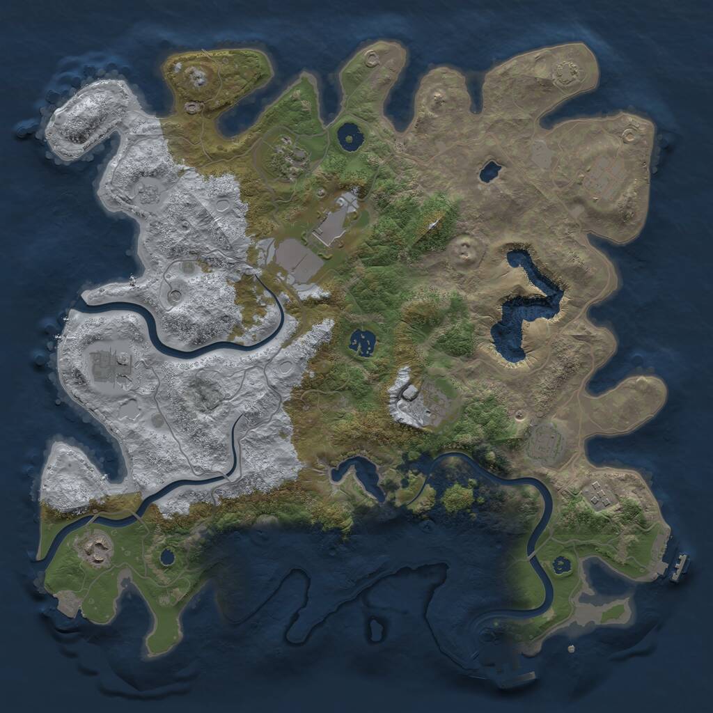 Rust Map: Procedural Map, Size: 4000, Seed: 2056694983, 15 Monuments