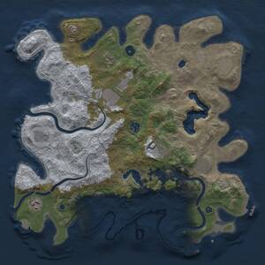 Thumbnail Rust Map: Procedural Map, Size: 4000, Seed: 2056694983, 15 Monuments