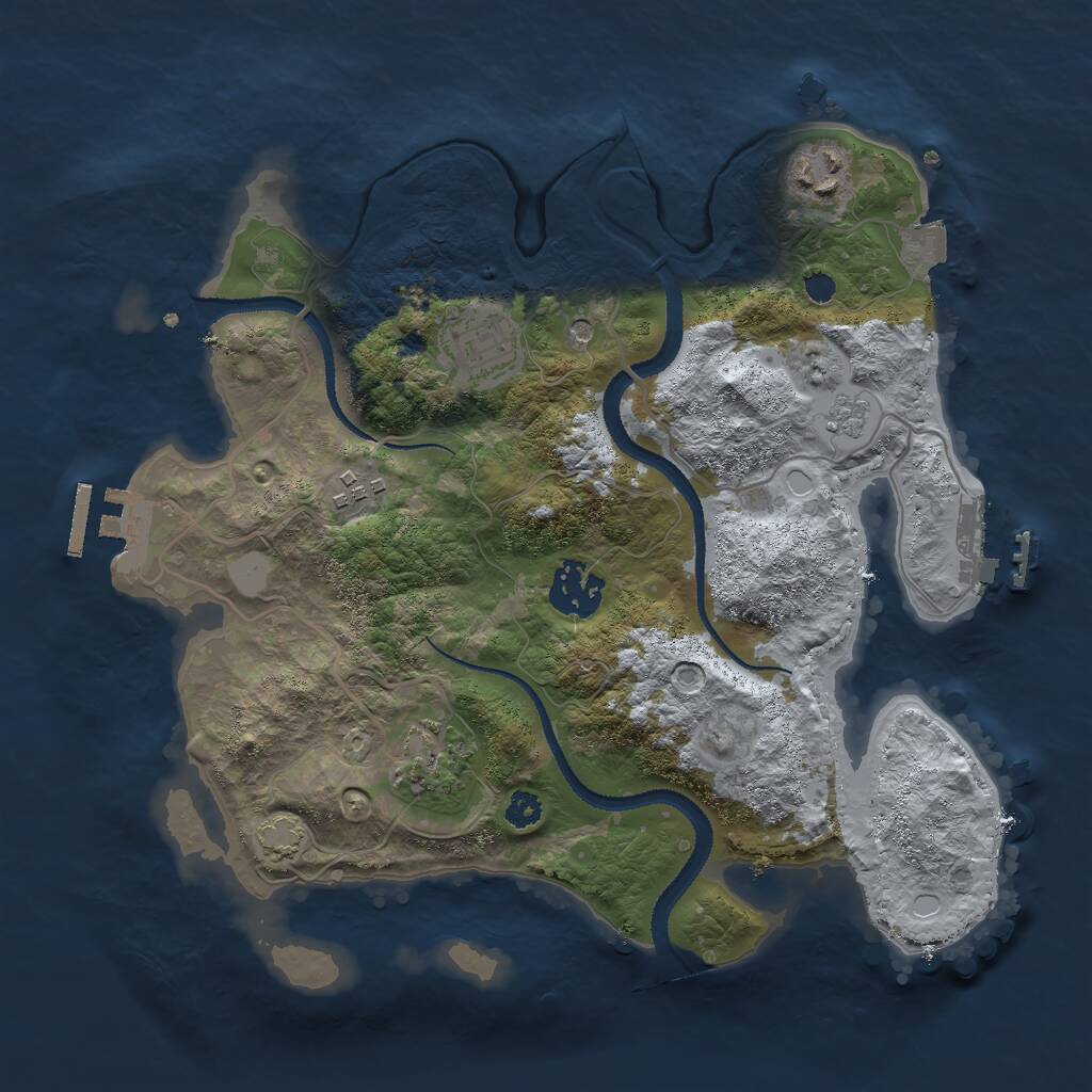 Rust Map: Procedural Map, Size: 3000, Seed: 480981865, 11 Monuments