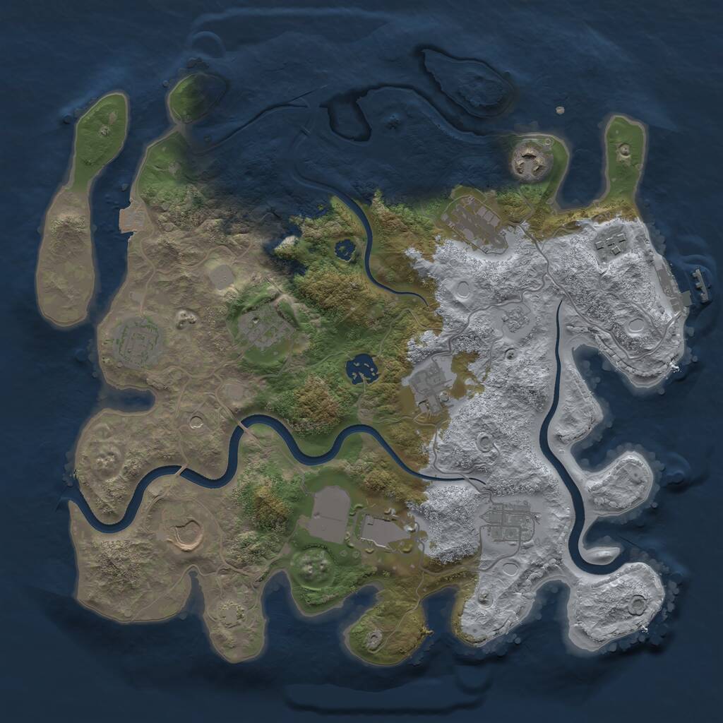 Rust Map: Procedural Map, Size: 3500, Seed: 2018956926, 15 Monuments