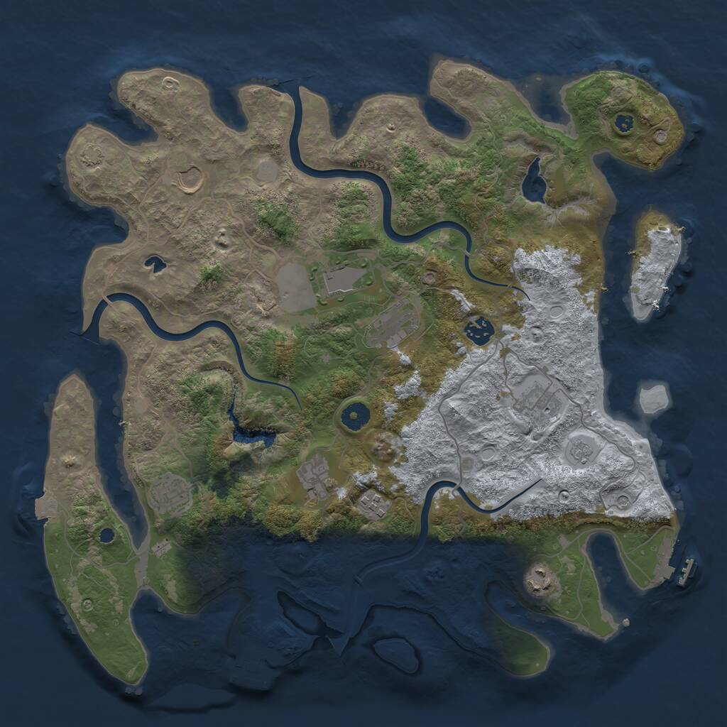 Rust Map: Procedural Map, Size: 4000, Seed: 557194036, 15 Monuments