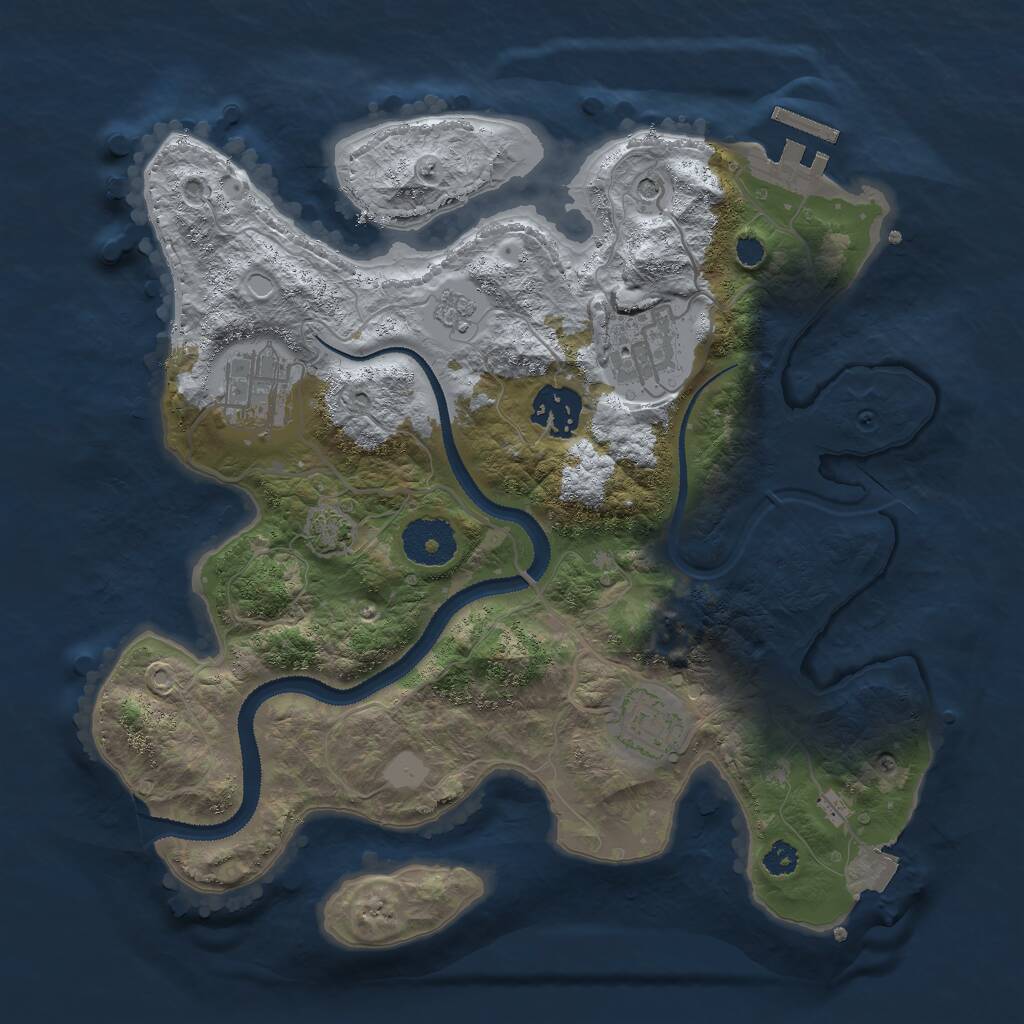 Rust Map: Procedural Map, Size: 3000, Seed: 19862, 9 Monuments