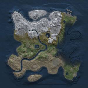Thumbnail Rust Map: Procedural Map, Size: 3000, Seed: 19862, 9 Monuments