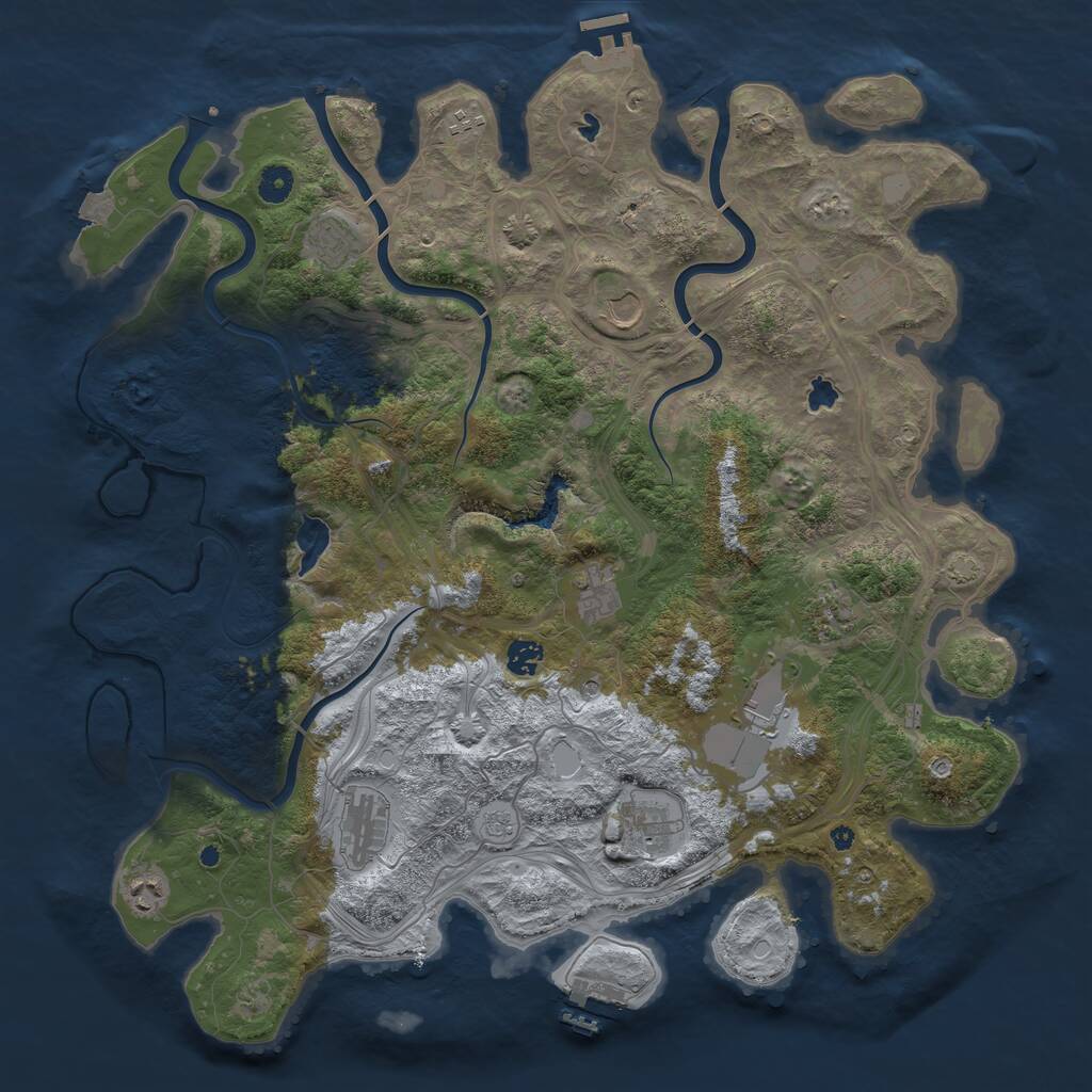 Rust Map: Procedural Map, Size: 4500, Seed: 29394987, 17 Monuments