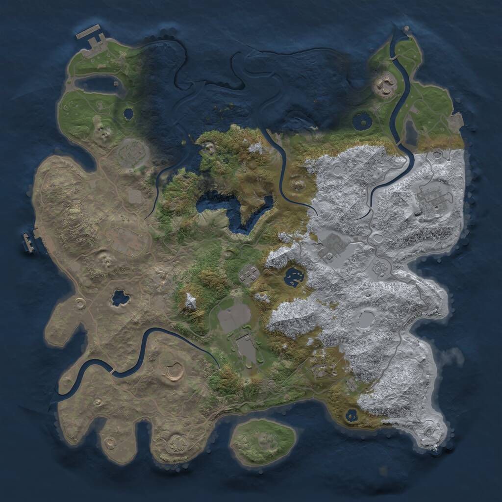 Rust Map: Procedural Map, Size: 4000, Seed: 20260723, 16 Monuments