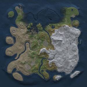 Thumbnail Rust Map: Procedural Map, Size: 3700, Seed: 493867834, 15 Monuments
