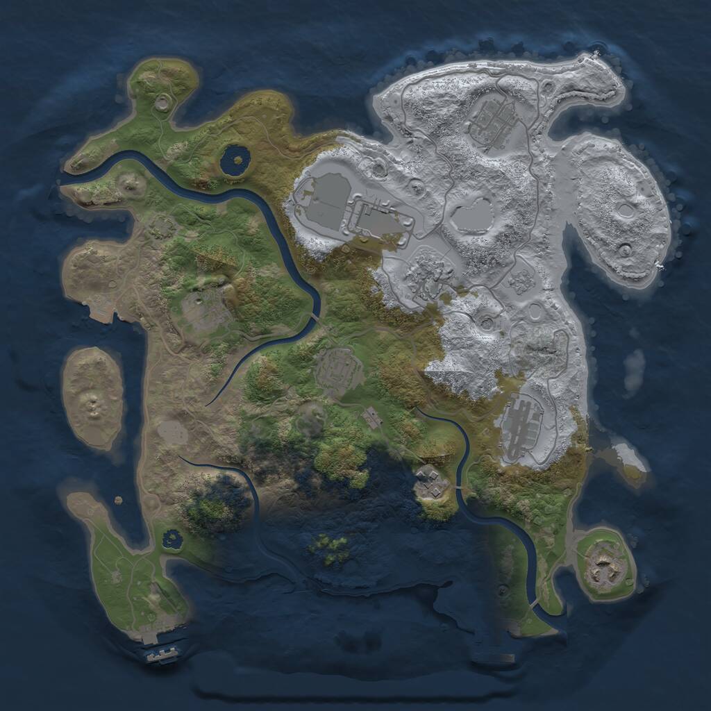 Rust Map: Procedural Map, Size: 3500, Seed: 165131512, 14 Monuments
