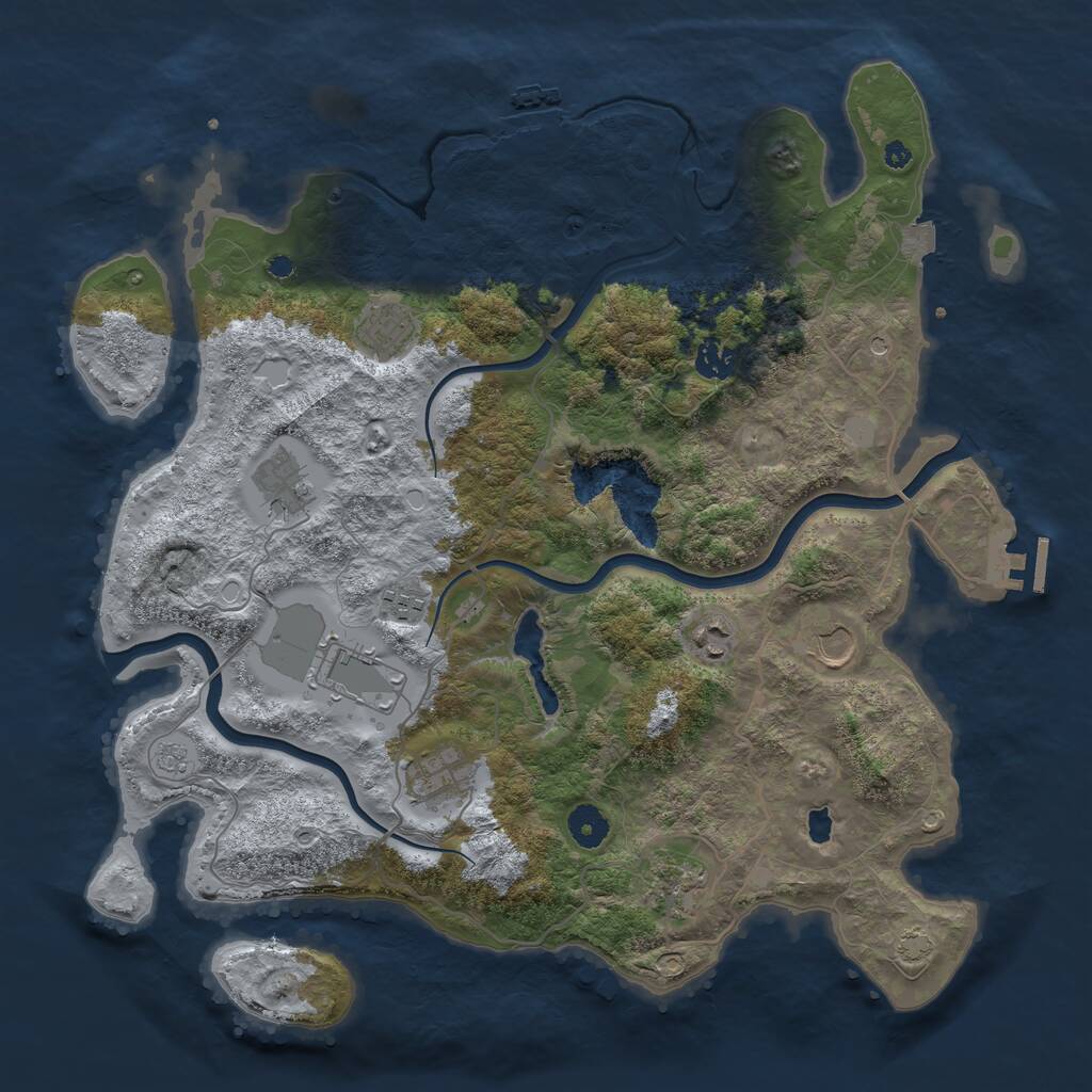 Rust Map: Procedural Map, Size: 4000, Seed: 1847295631, 15 Monuments