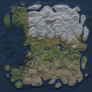 Thumbnail Rust Map: Procedural Map, Size: 6000, Seed: 44239214, 17 Monuments