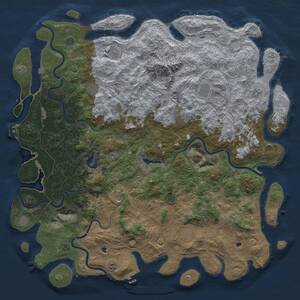 Thumbnail Rust Map: Procedural Map, Size: 6000, Seed: 44239214, 19 Monuments