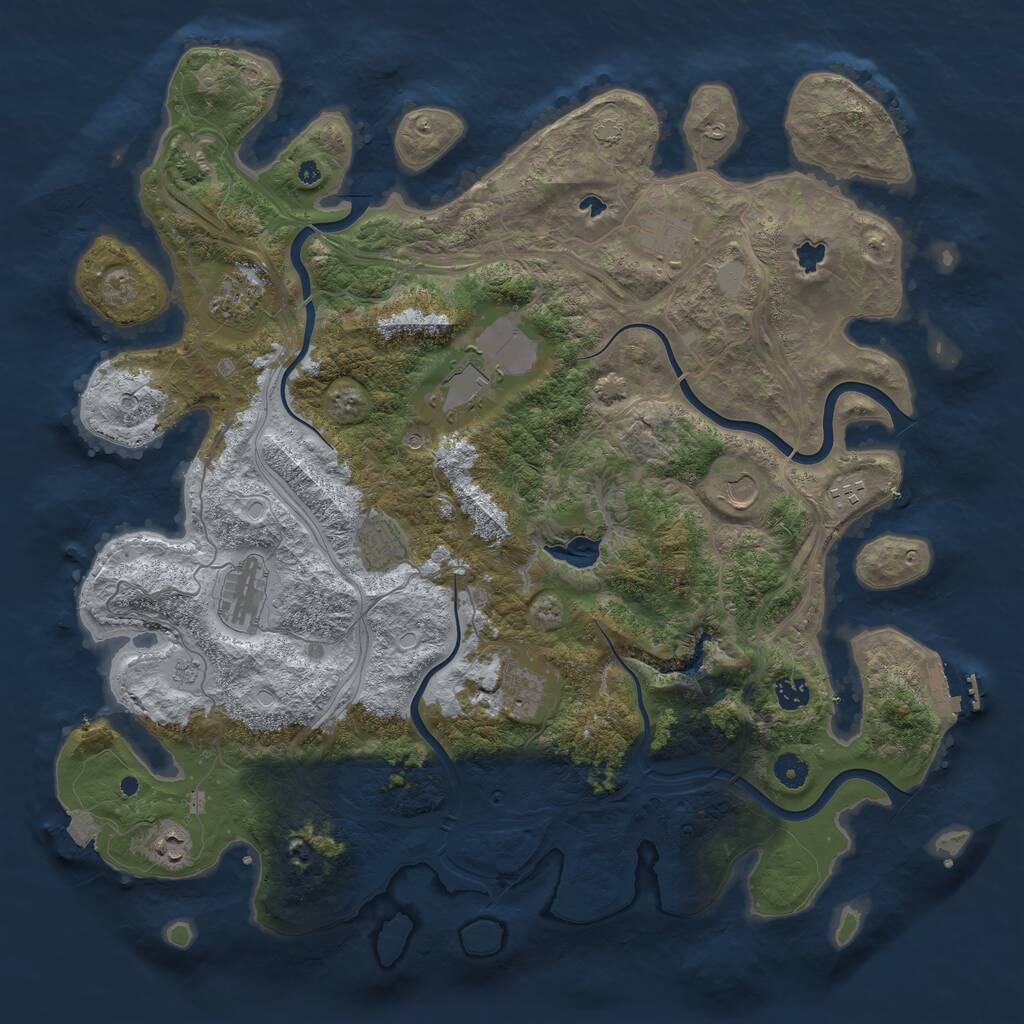 Rust Map: Procedural Map, Size: 4500, Seed: 1448937418, 15 Monuments