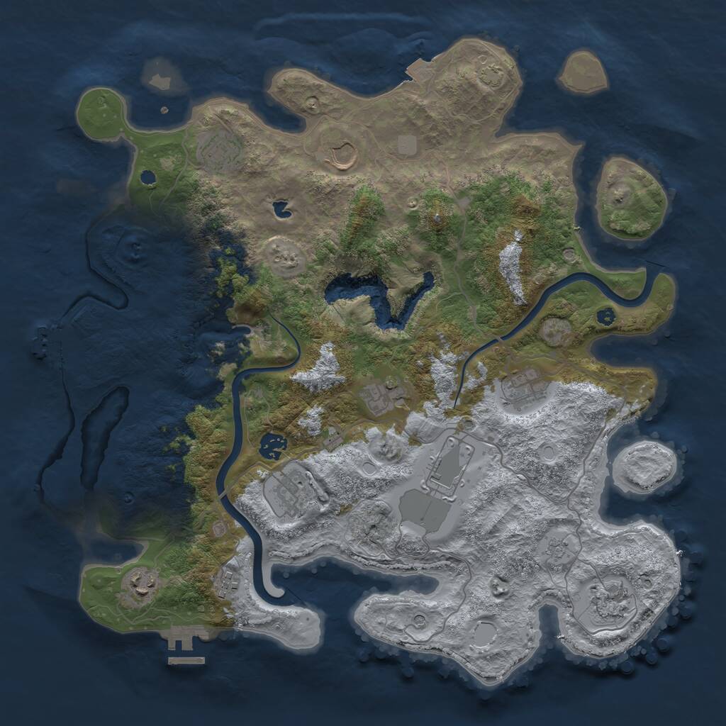 Rust Map: Procedural Map, Size: 4000, Seed: 757550175, 16 Monuments