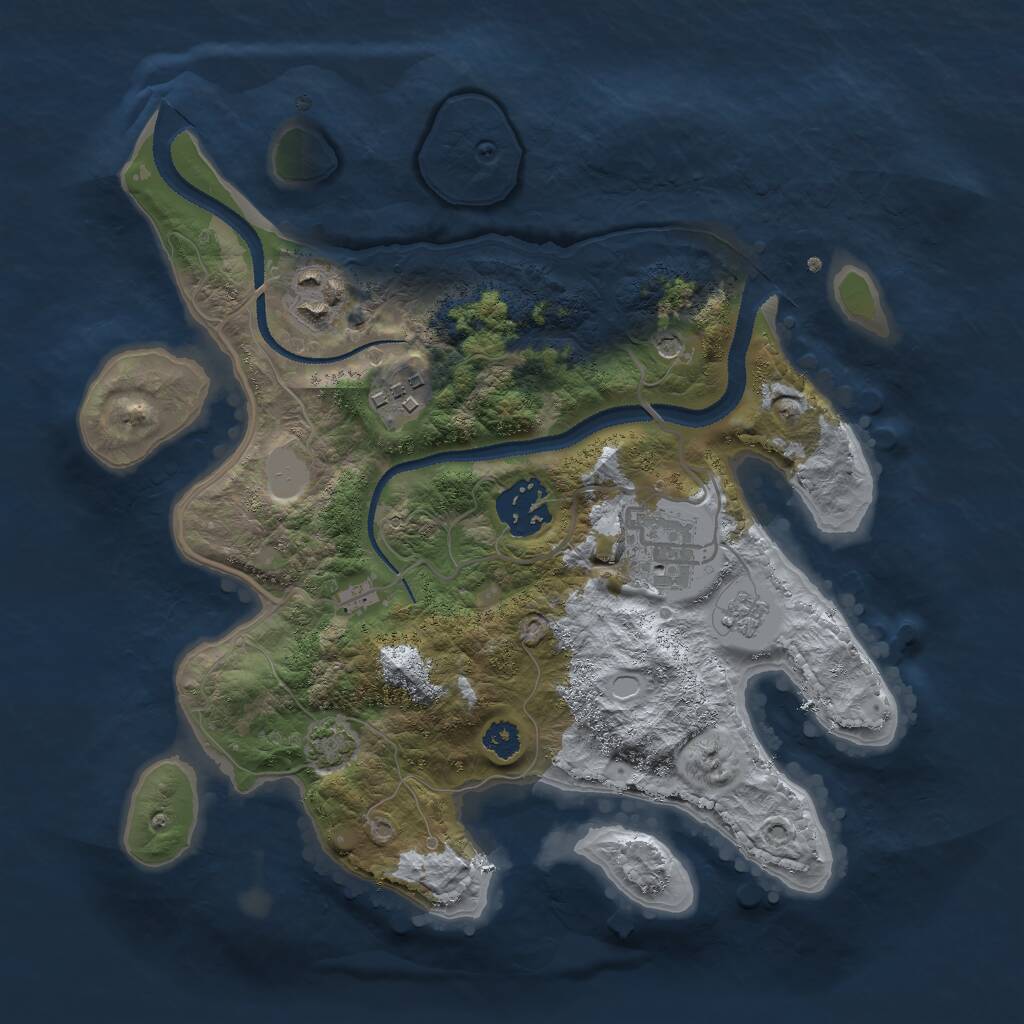 Rust Map: Procedural Map, Size: 2800, Seed: 355135077, 8 Monuments