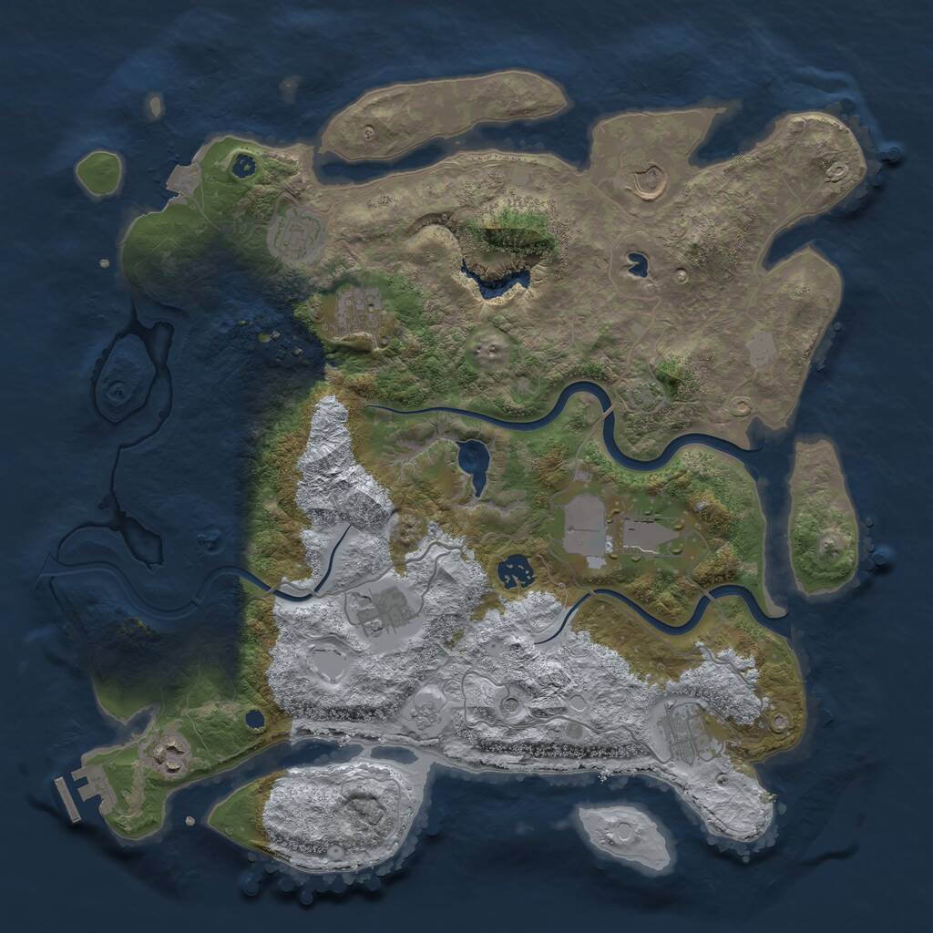 Rust Map: Procedural Map, Size: 4000, Seed: 1761374328, 14 Monuments