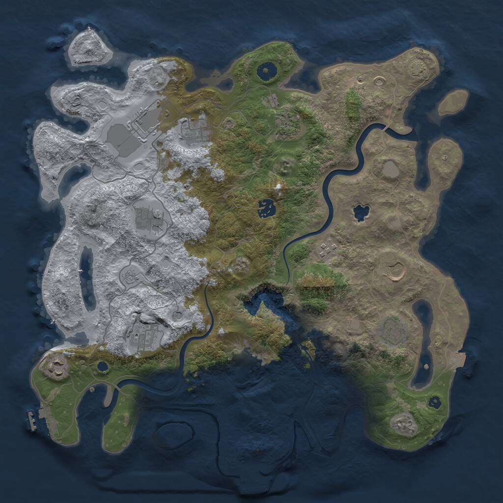 Rust Map: Procedural Map, Size: 4000, Seed: 686800798, 16 Monuments