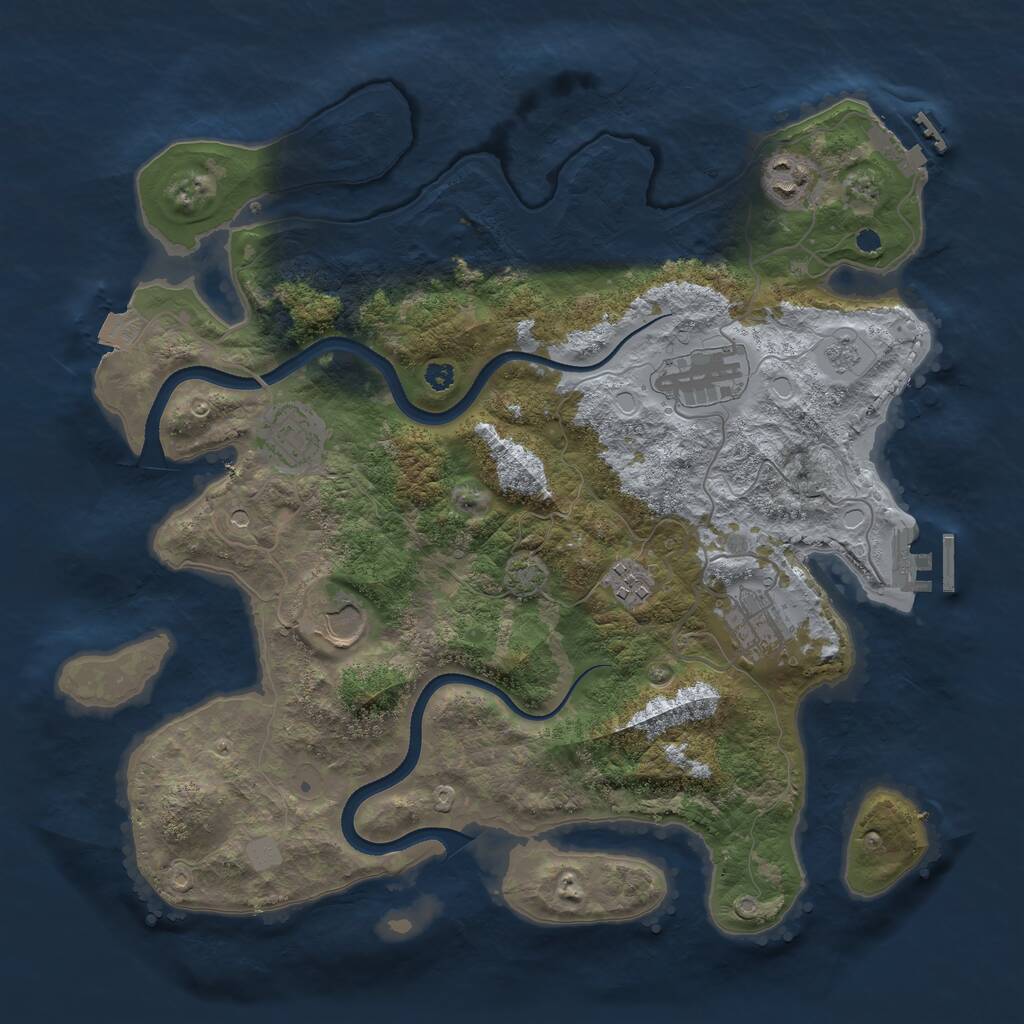 Rust Map: Procedural Map, Size: 3554, Seed: 1337, 12 Monuments