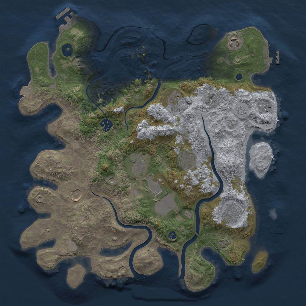 Rust Map: Procedural Map, Size: 3750, Seed: 1835299775, 15 Monuments