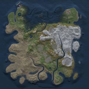 Thumbnail Rust Map: Procedural Map, Size: 3750, Seed: 1835299775, 15 Monuments