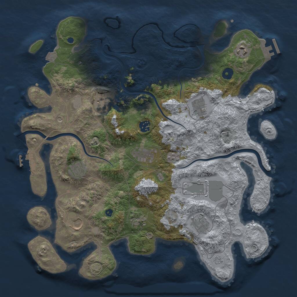 Rust Map: Procedural Map, Size: 3900, Seed: 1641065943, 17 Monuments