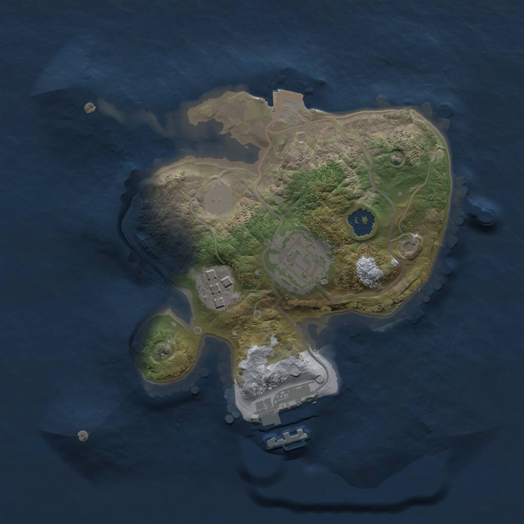 Rust Map: Procedural Map, Size: 2000, Seed: 1432, 4 Monuments