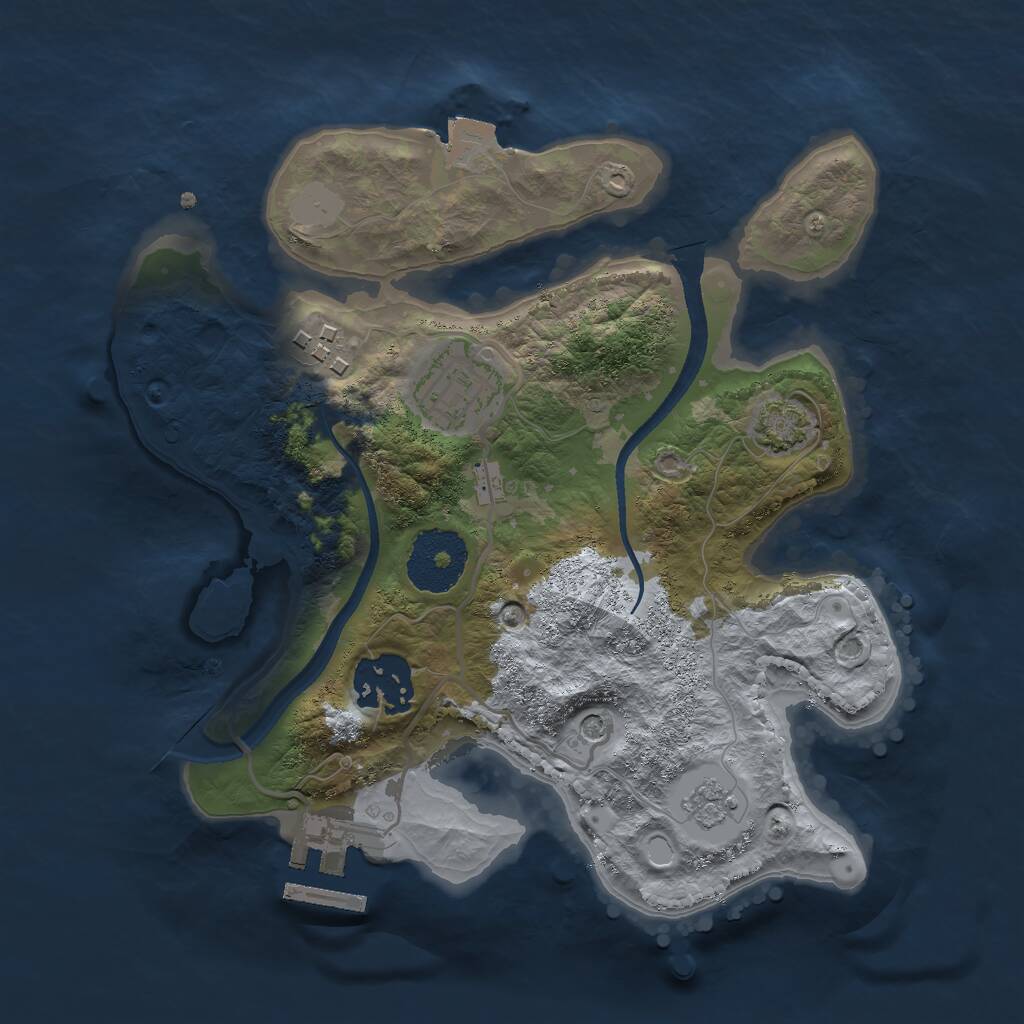 Rust Map: Procedural Map, Size: 2500, Seed: 1514759760, 8 Monuments