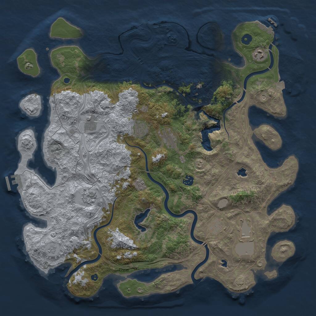 Rust Map: Procedural Map, Size: 4500, Seed: 122411422, 15 Monuments