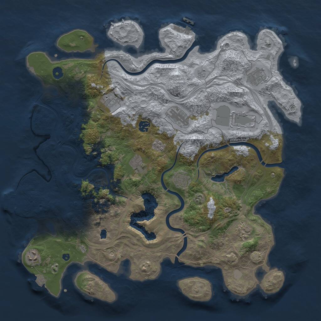 Rust Map: Procedural Map, Size: 4250, Seed: 53123421, 16 Monuments