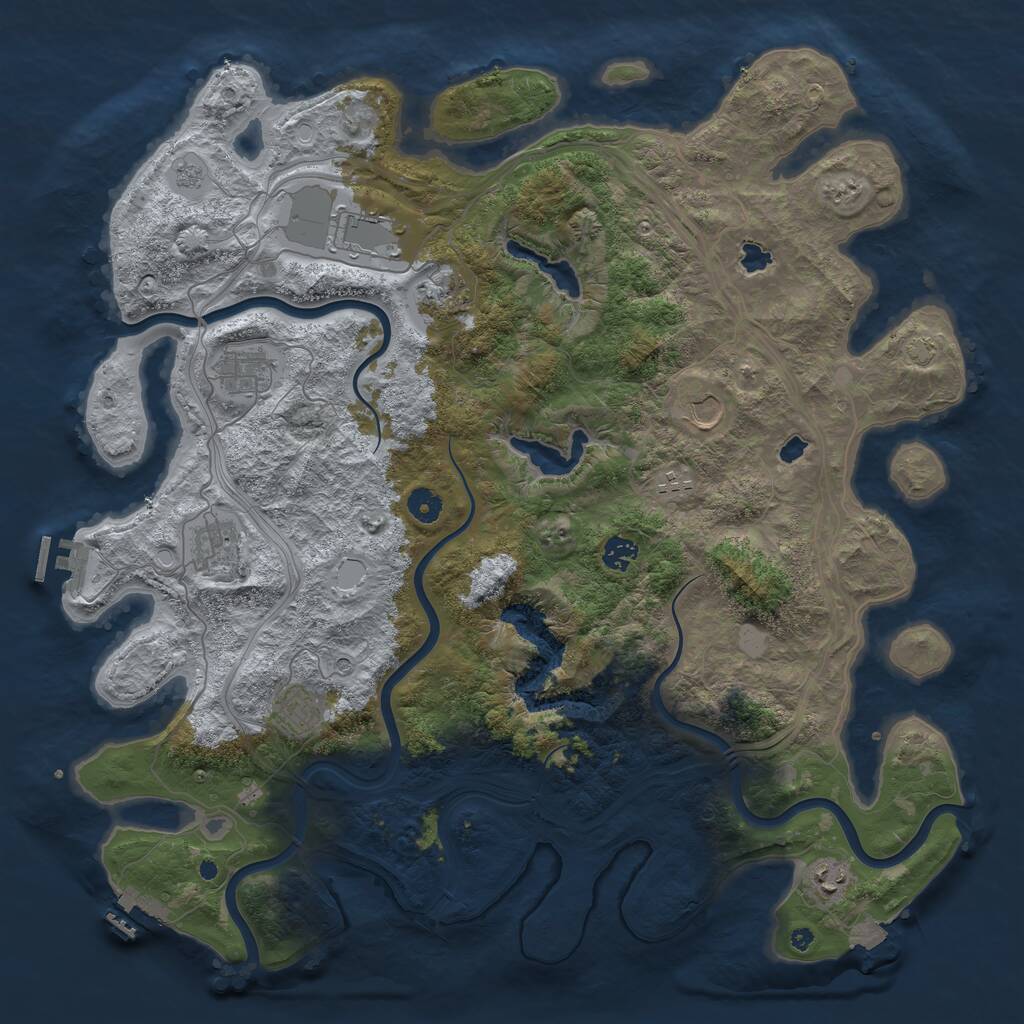Rust Map: Procedural Map, Size: 4500, Seed: 1553252866, 15 Monuments