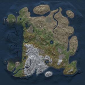 Thumbnail Rust Map: Procedural Map, Size: 3500, Seed: 1739404291, 14 Monuments
