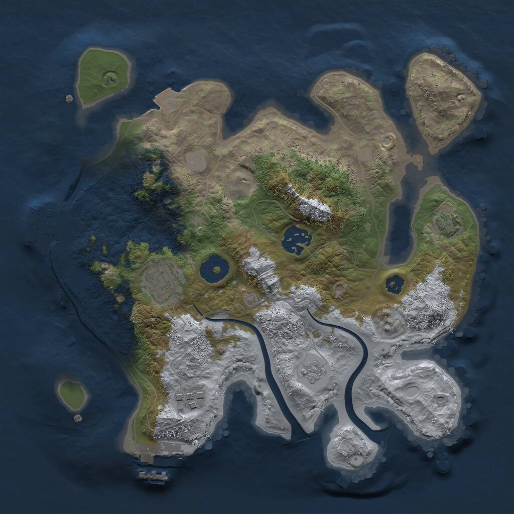 Rust Map: Procedural Map, Size: 2767, Seed: 50000, 8 Monuments