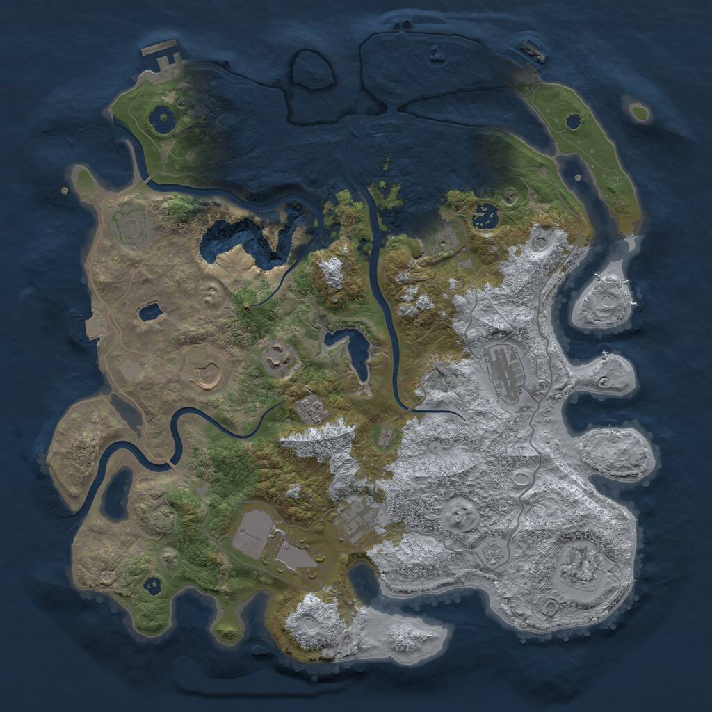 Rust Map: Procedural Map, Size: 4000, Seed: 113367541, 16 Monuments