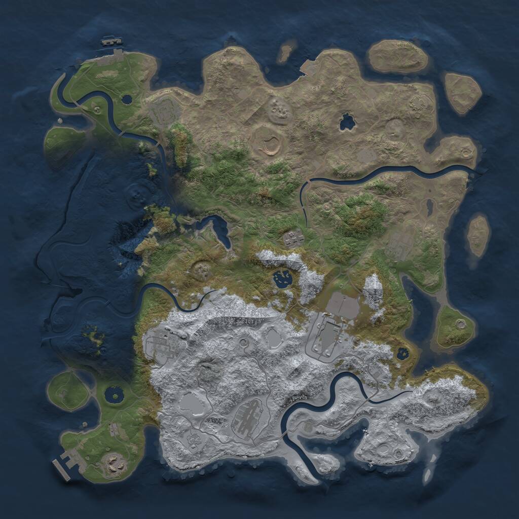 Rust Map: Procedural Map, Size: 4200, Seed: 89364, 15 Monuments