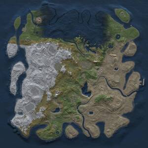 Thumbnail Rust Map: Procedural Map, Size: 4500, Seed: 1100326284, 17 Monuments