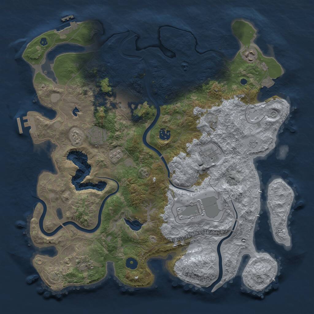 Rust Map: Procedural Map, Size: 4000, Seed: 19179259, 14 Monuments