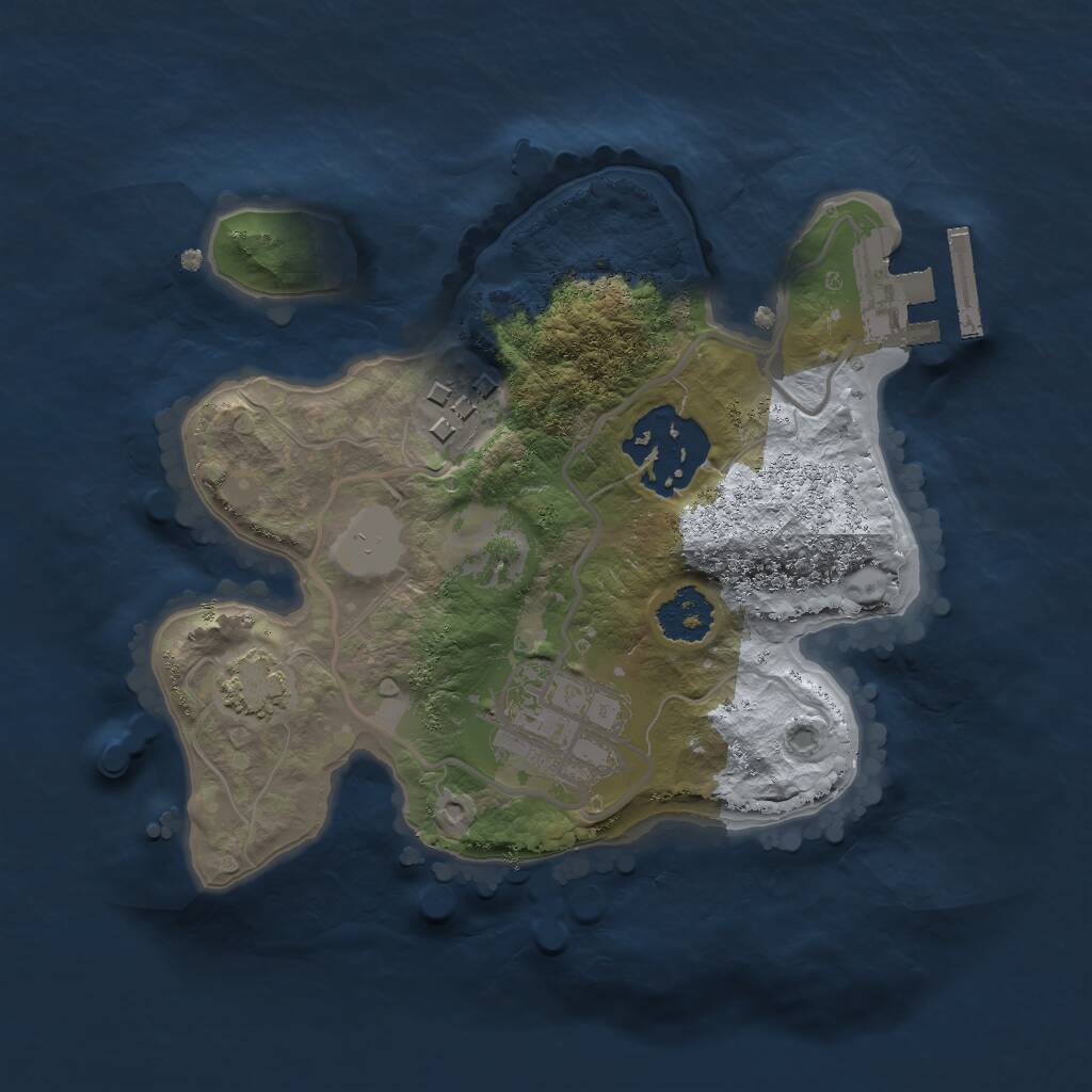 Rust Map: Procedural Map, Size: 2000, Seed: 602355024, 6 Monuments