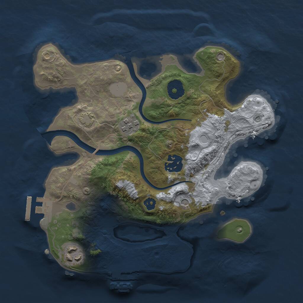 Rust Map: Procedural Map, Size: 2500, Seed: 67824114, 8 Monuments