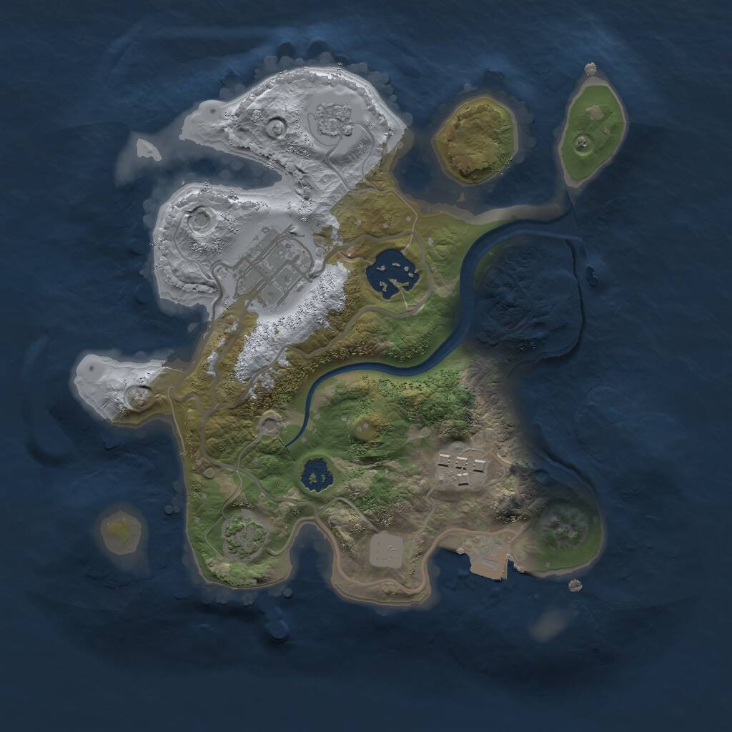 Rust Map: Procedural Map, Size: 2300, Seed: 2025618230, 6 Monuments