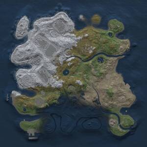 Thumbnail Rust Map: Procedural Map, Size: 3500, Seed: 2007721609, 15 Monuments
