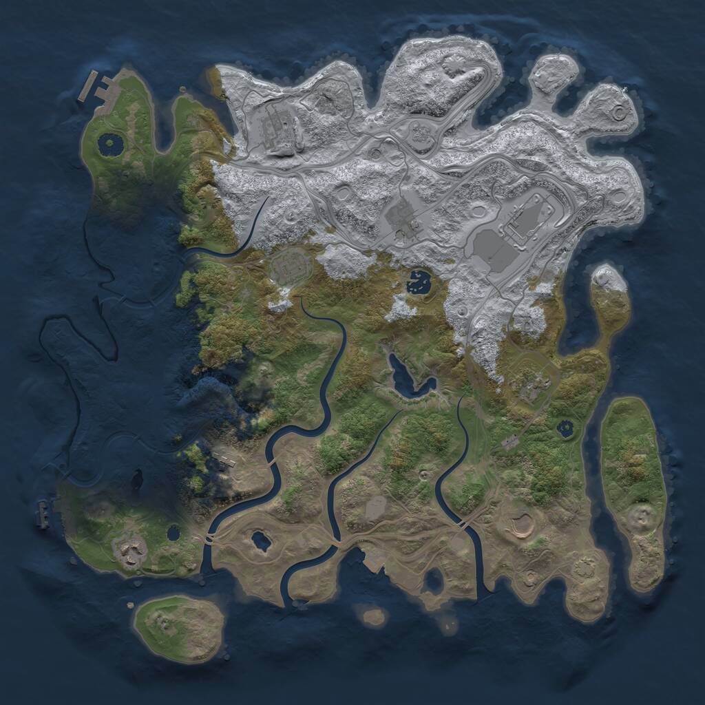 Rust Map: Procedural Map, Size: 4250, Seed: 1847293056, 15 Monuments