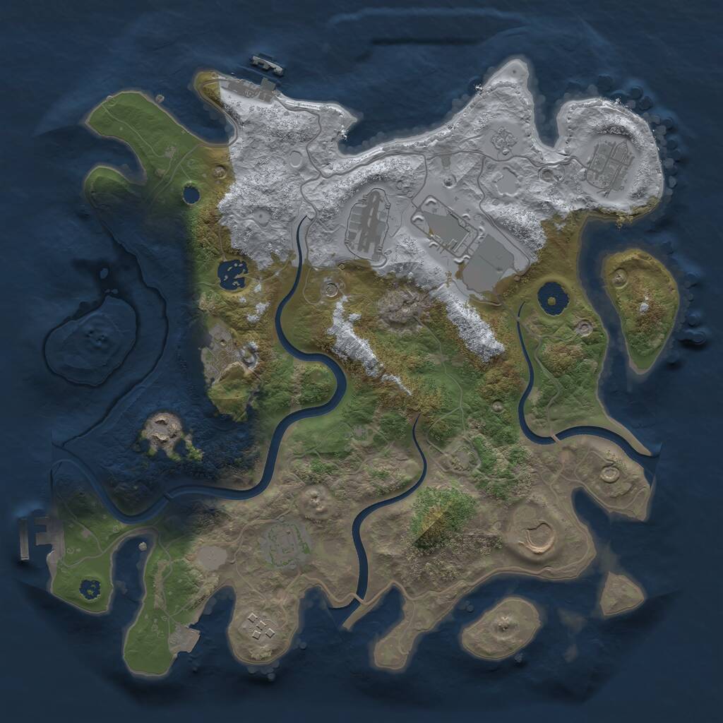 Rust Map: Procedural Map, Size: 3500, Seed: 469088816, 15 Monuments