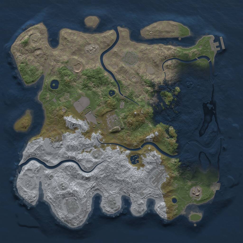 Rust Map: Procedural Map, Size: 3900, Seed: 1773332307, 16 Monuments