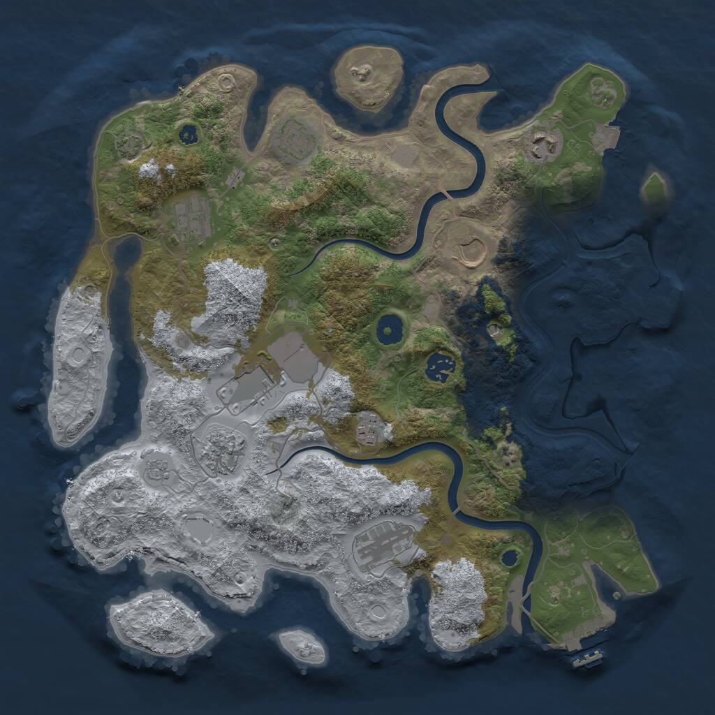 Rust Map: Procedural Map, Size: 3670, Seed: 56440, 15 Monuments