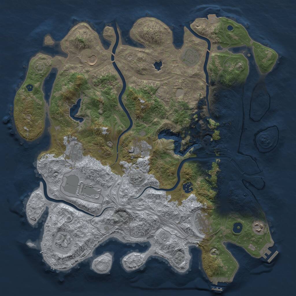 Rust Map: Procedural Map, Size: 4250, Seed: 789456153, 16 Monuments