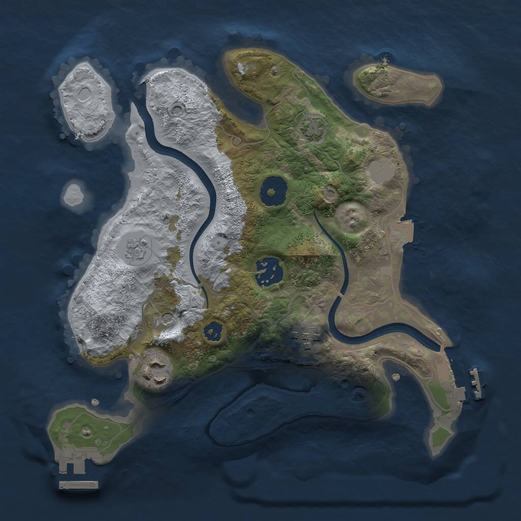 Rust Map: Procedural Map, Size: 2700, Seed: 1784894526, 9 Monuments