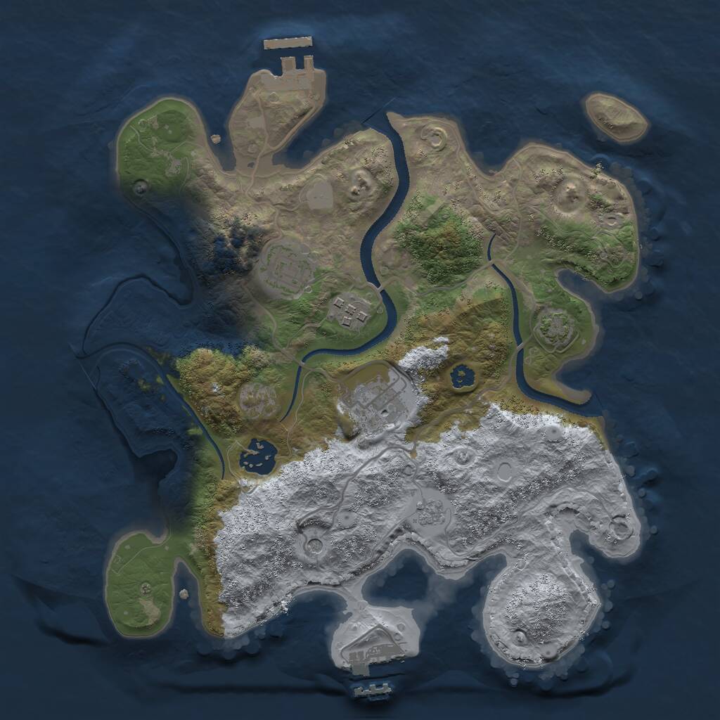 Rust Map: Procedural Map, Size: 3000, Seed: 818868998, 10 Monuments