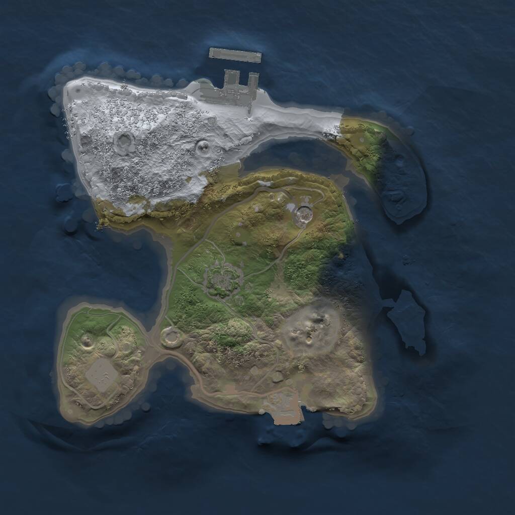 Rust Map: Procedural Map, Size: 2000, Seed: 773194, 4 Monuments