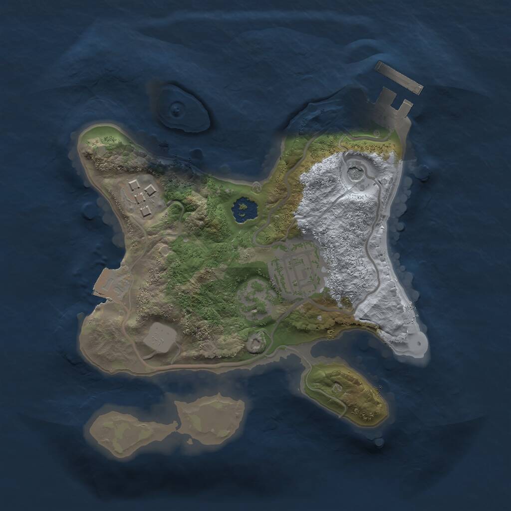 Rust Map: Procedural Map, Size: 2000, Seed: 1887011594, 5 Monuments