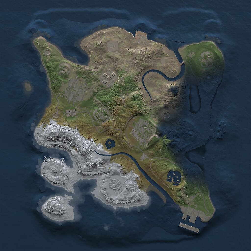 Rust Map: Procedural Map, Size: 2500, Seed: 581687682, 10 Monuments